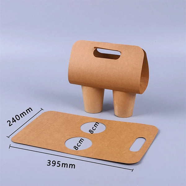 Disposable Handled Kraft Drink Carrier