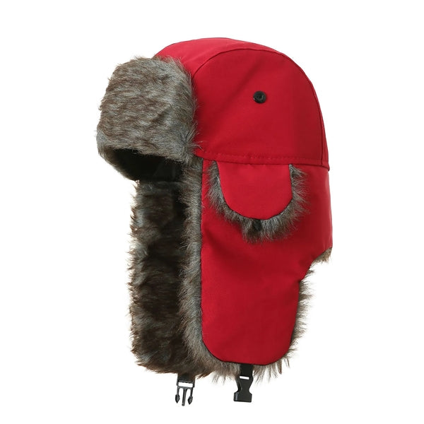 Winter Windproof Trapper Hat With Faux Fur