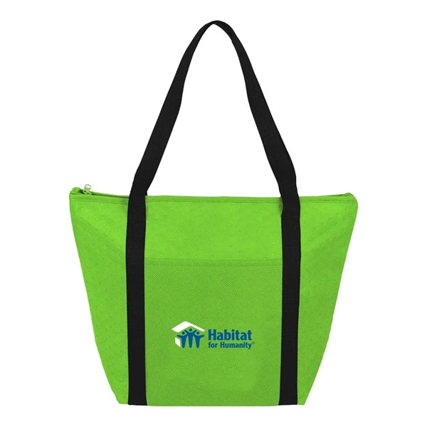 Wide Zipper Cooler Tote Bag