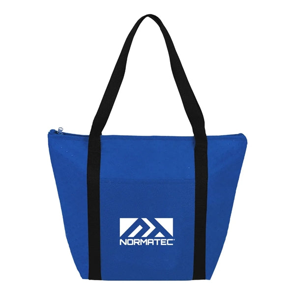 Wide Zipper Cooler Tote Bag