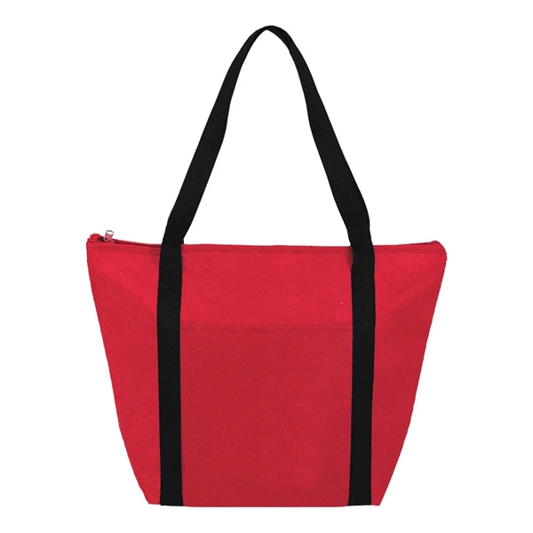Wide Zipper Cooler Tote Bag