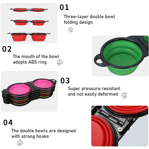 Collapsible Double Dog Bowl