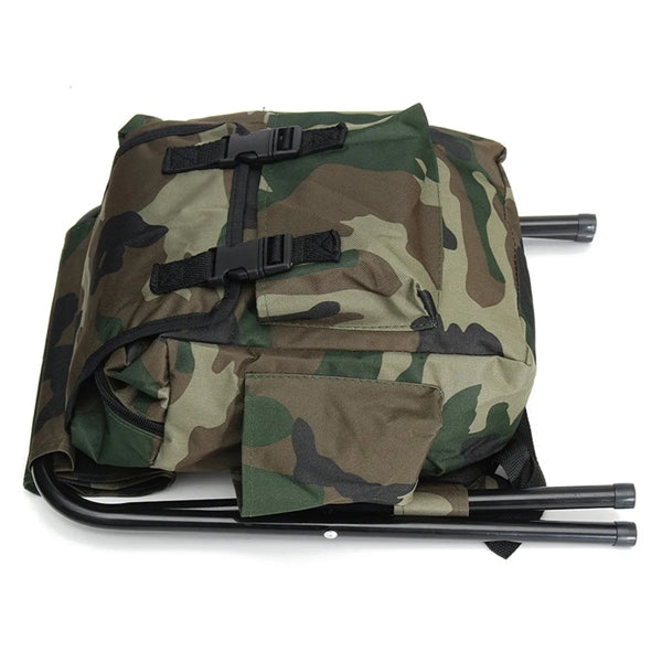 Folding Camping Backpack Chair Stool With Cooler Insulated