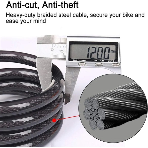 High Security 5 Digit Resettable Combination Bicycle Lock