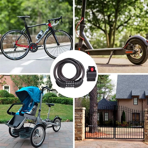 High Security 5 Digit Resettable Combination Bicycle Lock