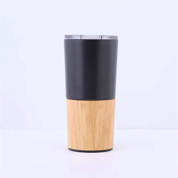 20oz Dual Tone Bamboo Stainless Steel Travel Tumbler