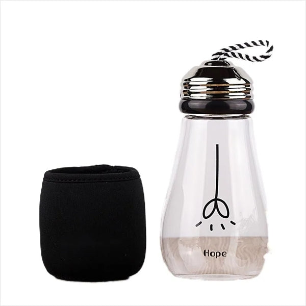 Bulb Shaped Glass Water Bottles