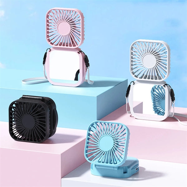Portable Necklace Mirror Fan