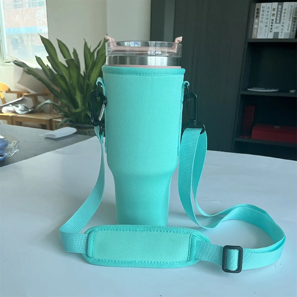 40 Oz. Adjustable Shoulder Strap Tumbler Sleeve Carrier Bag