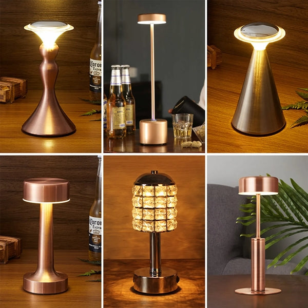 Metal Table Lamp Eye-Caring Rechargeable