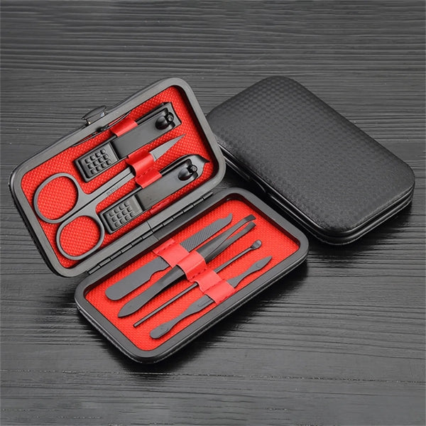 7 in 1 Black Manicure Set Nail Clippers Kit
