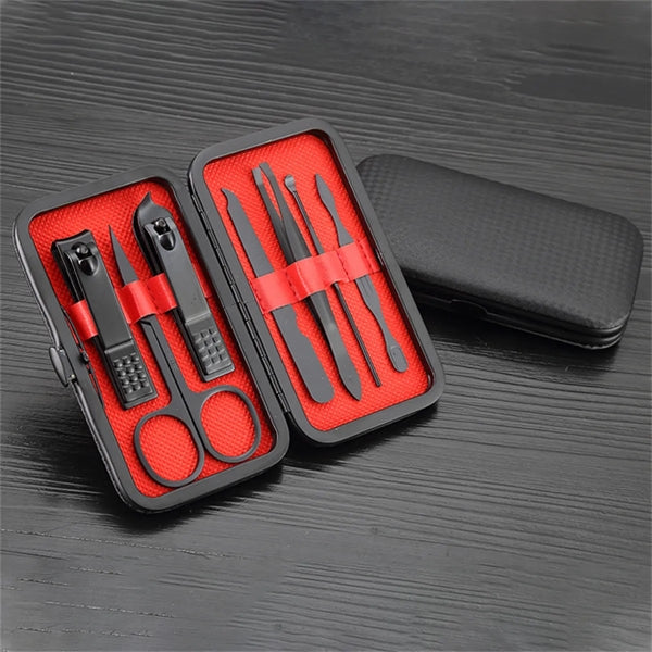 7 in 1 Black Manicure Set Nail Clippers Kit