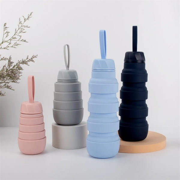 18 Oz Silicone Collapsible Water Bottles