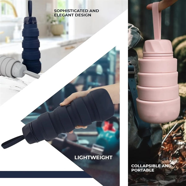 18 Oz Silicone Collapsible Water Bottles