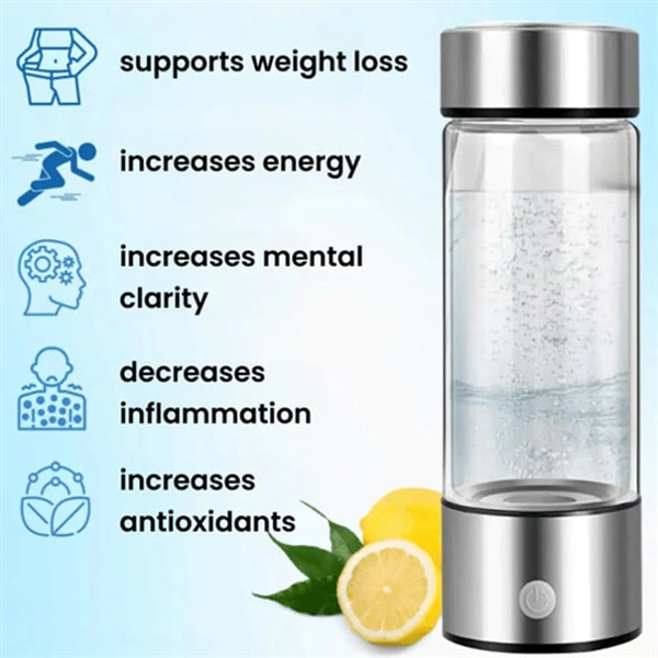 15 Oz Portable Hydrogen Water Ionizer Bottle