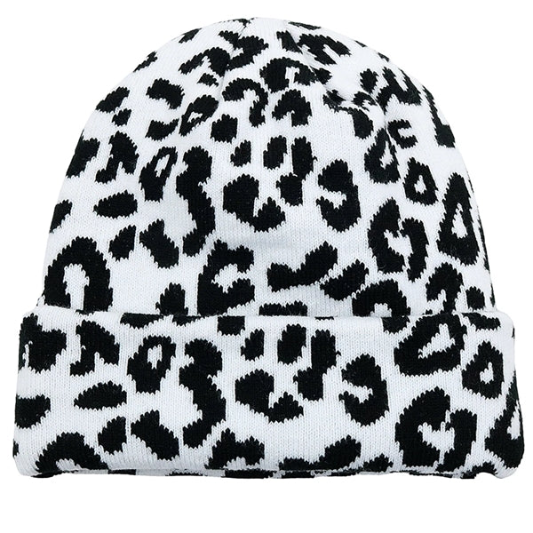 Spotted Knit Cap Cow Stripes Beanie