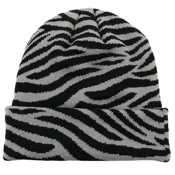 Spotted Knit Cap Cow Stripes Beanie
