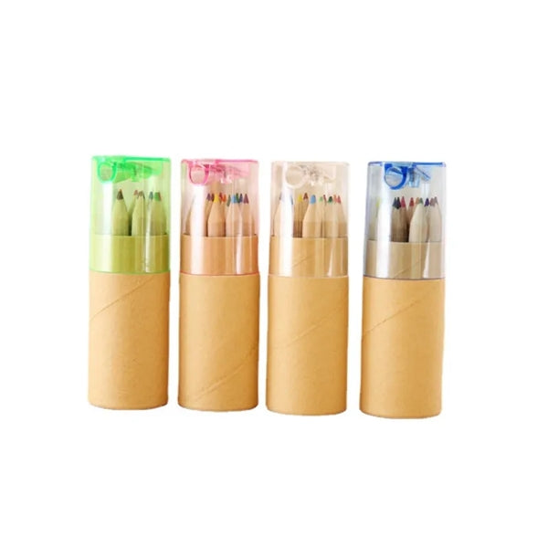 12-Piece Colored Pencils Tube With Sharpener