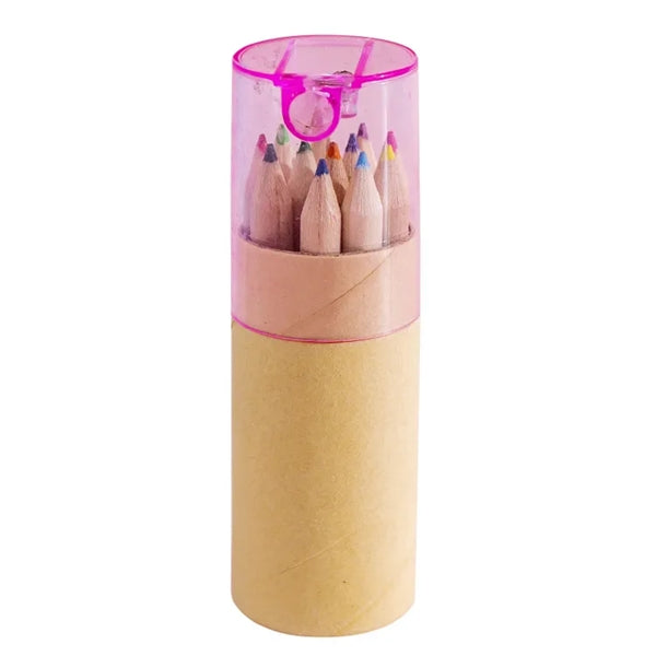 12-Piece Colored Pencils Tube With Sharpener