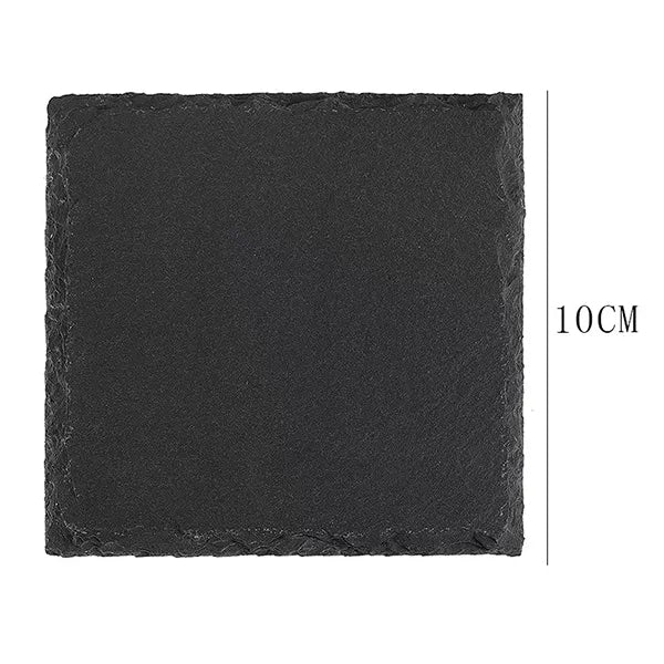 Slate Coaster Set with Wood Stand (6 pces pack)