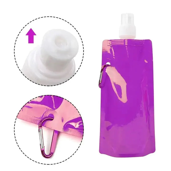 Collapsible Portable Water Bag Pouch Bottle