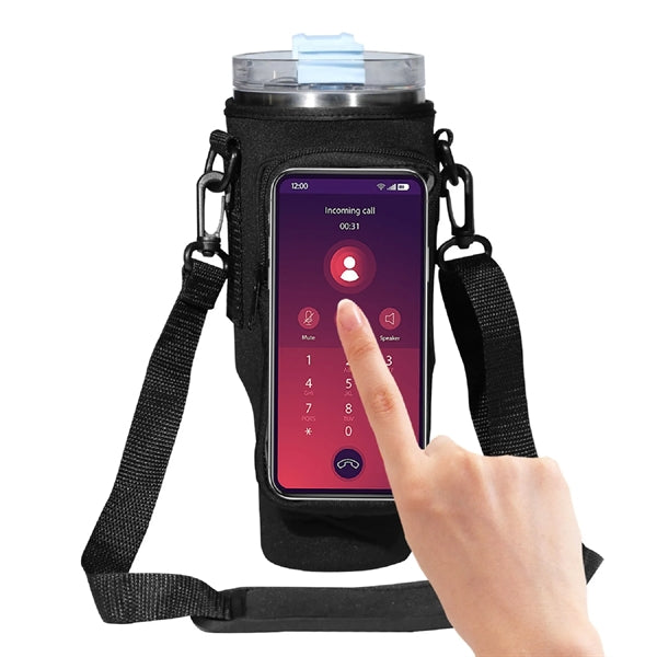 40 Oz. Neoprene Tumbler Sleeve with Touchscreen Phone Bag