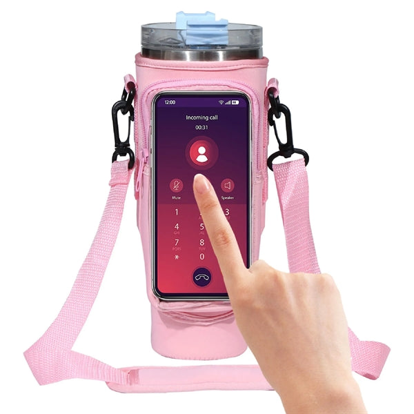 40 Oz. Neoprene Tumbler Sleeve with Touchscreen Phone Bag