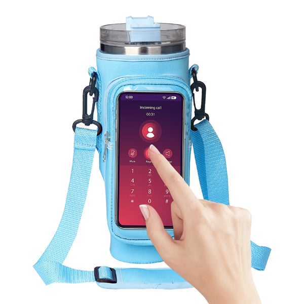 40 Oz. Neoprene Tumbler Sleeve with Touchscreen Phone Bag