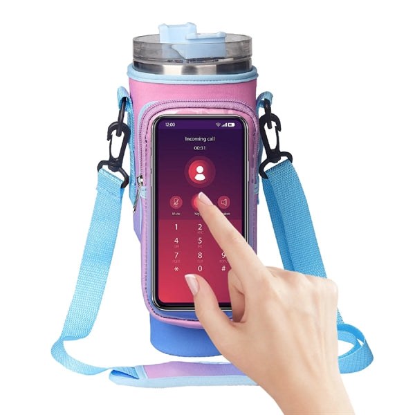 40 Oz. Neoprene Tumbler Sleeve with Touchscreen Phone Bag