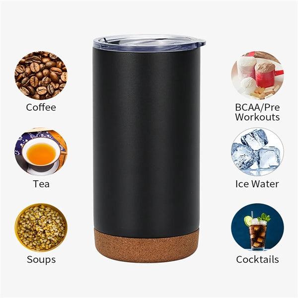 16 OZ. Travel Insulated Coffee Tumblers with Cork Bottom
