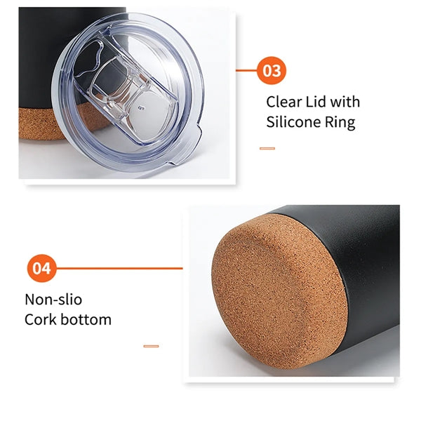 16 OZ. Travel Insulated Coffee Tumblers with Cork Bottom