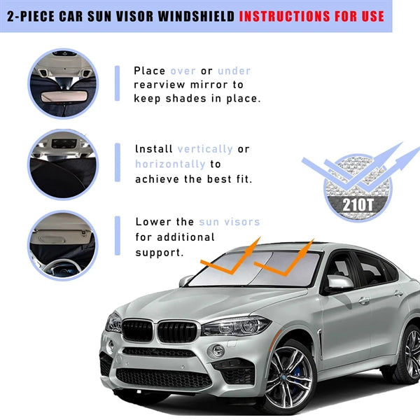 2 PC Auto Windshield Sun Shade