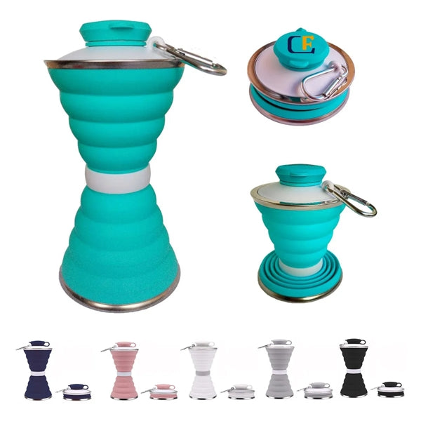 17 Oz Collapsible Water Bottles with Carabiner