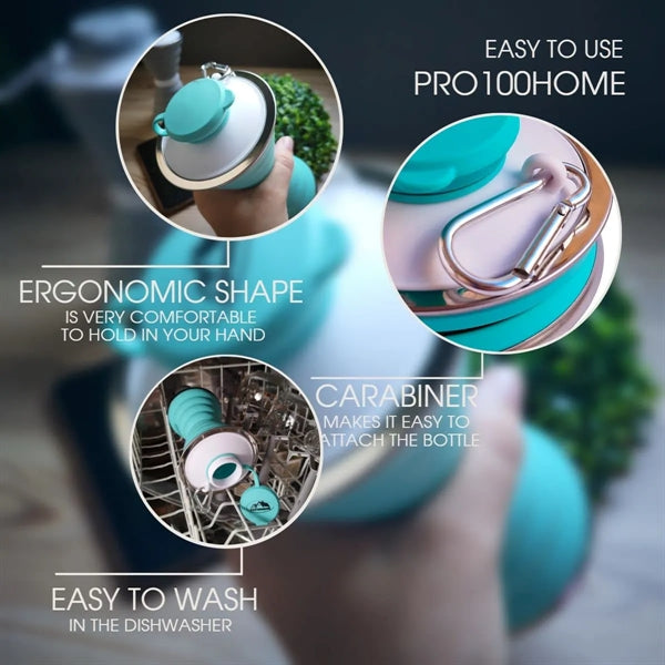 17 Oz Collapsible Water Bottles with Carabiner