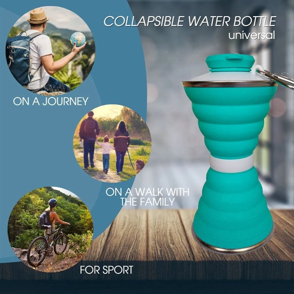 17 Oz Collapsible Water Bottles with Carabiner