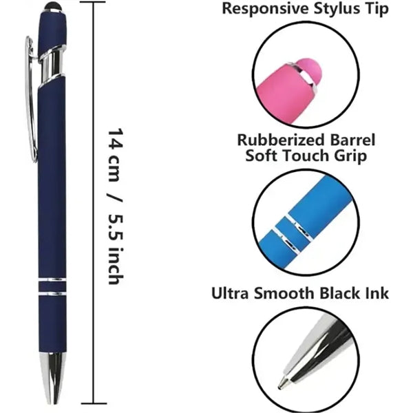 Rubberized Soft Stylus Metal Ballpoint Pen