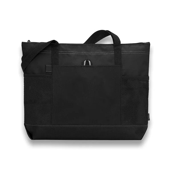 Large Capacity Multicolor Shopping Tote Bag With Mesh Pocket