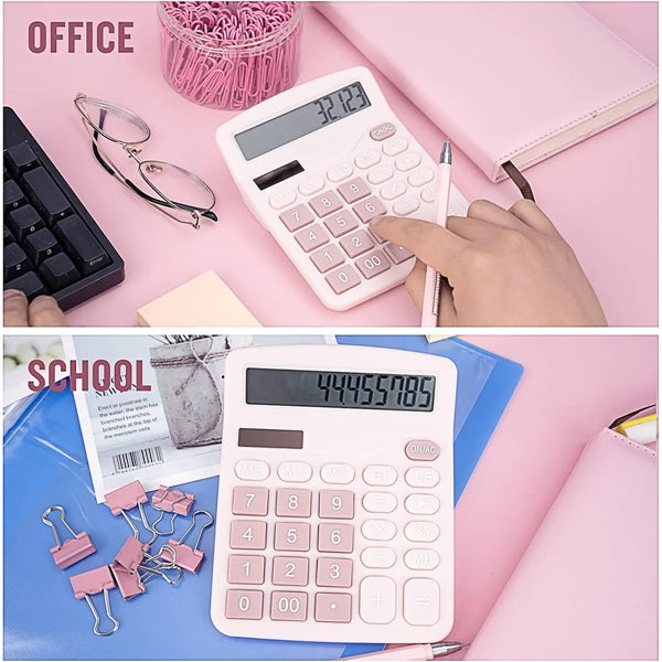 Cute Desktop Calculator Big Buttons Dual Power Source