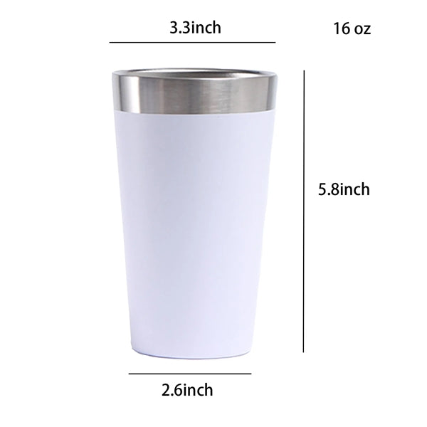 16oz double stainless steel insulated car cup water bottle