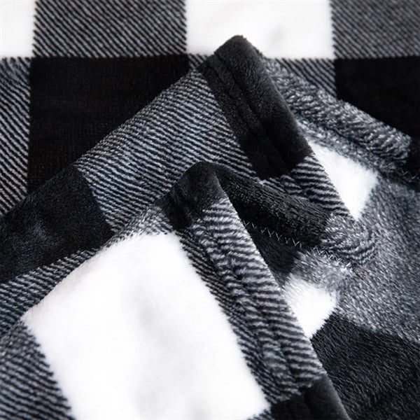 Polyester double-sided fleece plaid blanket