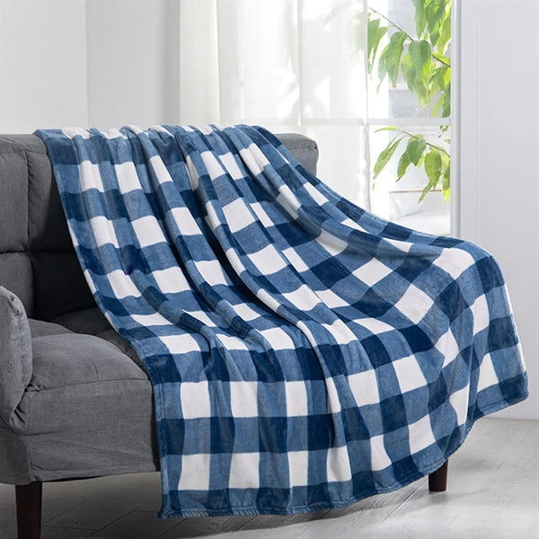 Polyester double-sided fleece plaid blanket