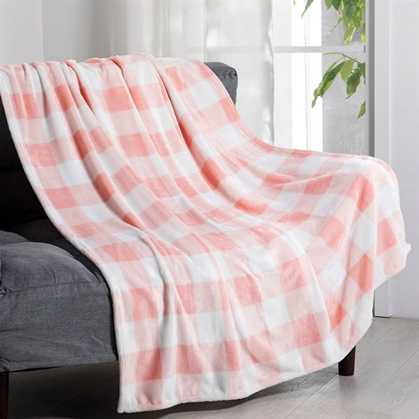 Polyester double-sided fleece plaid blanket