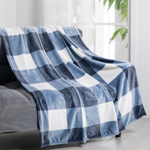 Polyester double-sided fleece plaid blanket