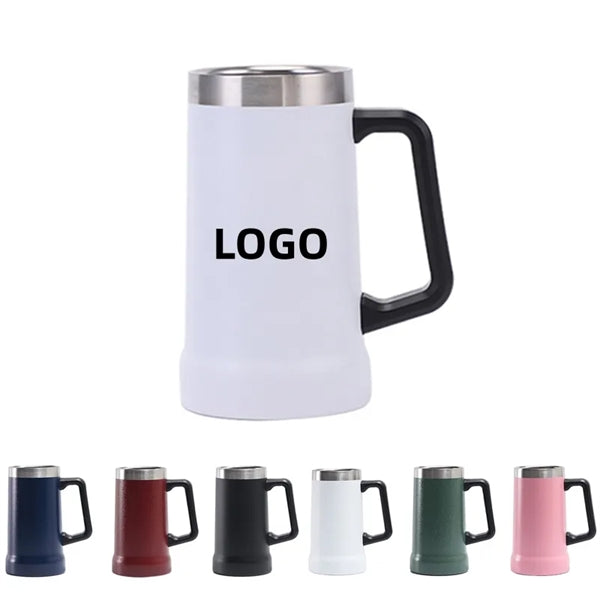 24Oz Insulated Beer Mug with Handle