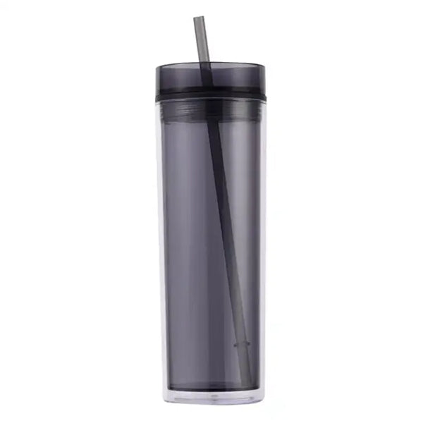 16oz Plastic Double Wall Tumblers with Straw