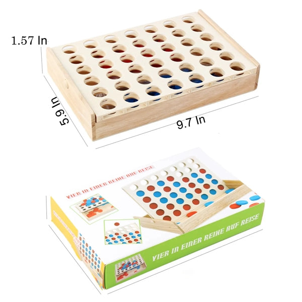 Wood Go Board Game 4 Pieces In A Row Puzzle Checkers