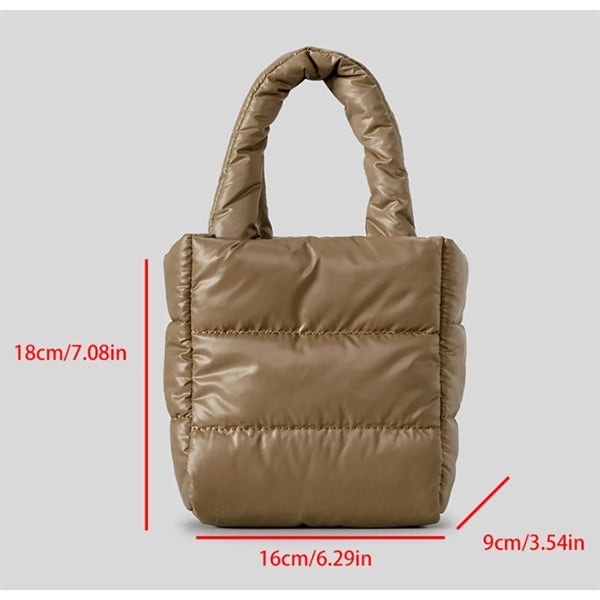 Mini Puffer Tote Bag Quilted Soft Lightweight Womens Handbag