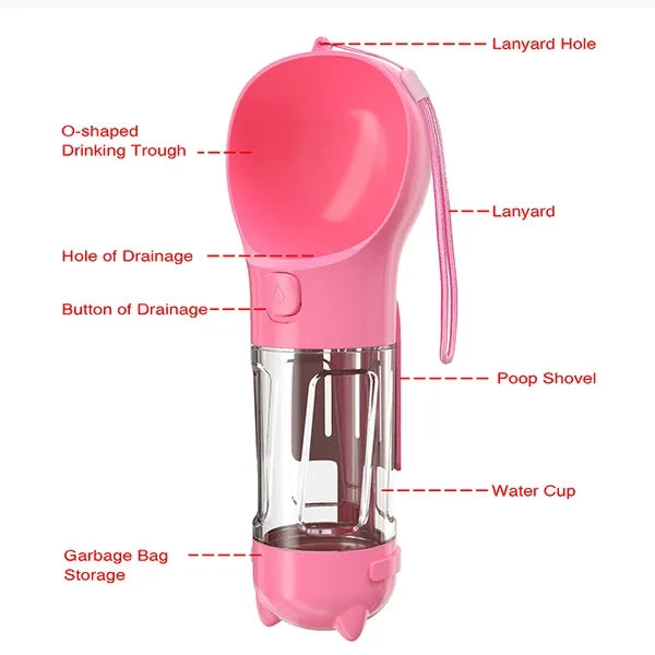 Portable Multifunctional Pet Dog Water Bottle Dispenser