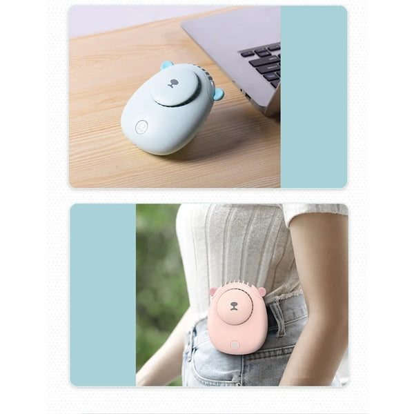 Cute Silent Neck-Hanging Fan for Children and Friend Gift