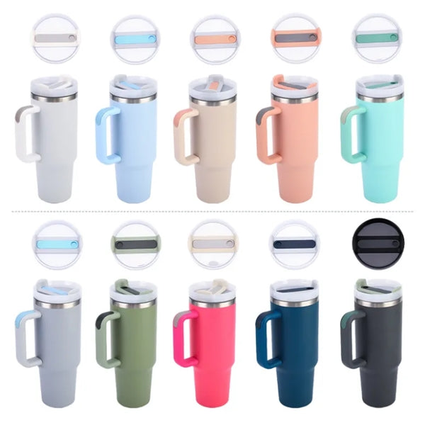 30 OZ Tumbler with Handle and Straw Lid